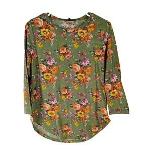 Roly Poly Womens M Medium Long Sleeved Floral Shirt Top Shabby Chic